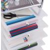 imageGiantex 15Drawer Organizer Cart Office School Storage Cart Rolling Drawer Cart for Tools Scrapbook Paper MulticolorClear