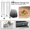 imageGiantex 15Drawer Organizer Cart Office School Storage Cart Rolling Drawer Cart for Tools Scrapbook Paper MulticolorGray Gradient
