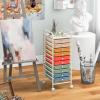 imageGiantex 15Drawer Organizer Cart Office School Storage Cart Rolling Drawer Cart for Tools Scrapbook Paper MulticolorMacaron Multicolor