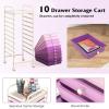 imageGiantex 15Drawer Organizer Cart Office School Storage Cart Rolling Drawer Cart for Tools Scrapbook Paper MulticolorPurple Gradient