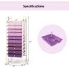 imageGiantex 15Drawer Organizer Cart Office School Storage Cart Rolling Drawer Cart for Tools Scrapbook Paper MulticolorPurple Gradient