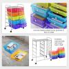 imageGiantex 15Drawer Organizer Cart Office School Storage Cart Rolling Drawer Cart for Tools Scrapbook Paper MulticolorRedOrangeGreenBluePurple