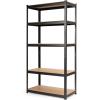 imageGiantex 2 Pcs Storage Shelving Rack Utility Shelf 5Tier Heavy Duty 2750LBS Garage Shelves Shelving Unit BoltFree Assembly Adjustable Shelves GreyBlack