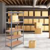 imageGiantex 2 Pcs Storage Shelving Rack Utility Shelf 5Tier Heavy Duty 2750LBS Garage Shelves Shelving Unit BoltFree Assembly Adjustable Shelves GreyGrey