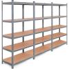 imageGiantex 2 Pcs Storage Shelving Rack Utility Shelf 5Tier Heavy Duty 2750LBS Garage Shelves Shelving Unit BoltFree Assembly Adjustable Shelves GreyGrey