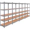 imageGiantex 2 Pcs Storage Shelving Rack Utility Shelf 5Tier Heavy Duty 2750LBS Garage Shelves Shelving Unit BoltFree Assembly Adjustable Shelves GreyGrey