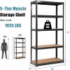 imageGiantex 2 Pieces Shelving Rack Storage Shelf Steel Garage Utility Rack 5Shelf Adjustable Shelves Heavy Duty Display Stand for Books Kitchenware Tools BoltFree Assembly 36quotx 16quotx 72 SilverBlack