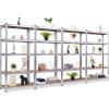 imageGiantex 2 Pieces Shelving Rack Storage Shelf Steel Garage Utility Rack 5Shelf Adjustable Shelves Heavy Duty Display Stand for Books Kitchenware Tools BoltFree Assembly 36quotx 16quotx 72 SilverSilver