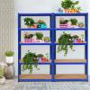 imageGiantex 2 Pieces Shelving Rack Storage Shelf Steel Garage Utility Rack 5Shelf Adjustable Shelves Heavy Duty Display Stand for Books Kitchenware Tools BoltFree Assembly 36quotx 16quotx 72 SilverBlue