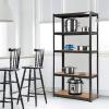 imageGiantex 2 Pieces Shelving Rack Storage Shelf Steel Garage Utility Rack 5Shelf Adjustable Shelves Heavy Duty Display Stand for Books Kitchenware Tools BoltFree Assembly 36quotx 16quotx 72 SilverBlack