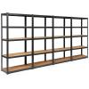 imageGiantex 2 Pieces Shelving Rack Storage Shelf Steel Garage Utility Rack 5Shelf Adjustable Shelves Heavy Duty Display Stand for Books Kitchenware Tools BoltFree Assembly 36quotx 16quotx 72 SilverBlack