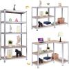 imageGiantex 2 Pieces Shelving Rack Storage Shelf Steel Garage Utility Rack 5Shelf Adjustable Shelves Heavy Duty Display Stand for Books Kitchenware Tools BoltFree Assembly 36quotx 16quotx 72 SilverSilver
