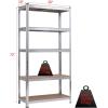 imageGiantex 2 Pieces Shelving Rack Storage Shelf Steel Garage Utility Rack 5Shelf Adjustable Shelves Heavy Duty Display Stand for Books Kitchenware Tools BoltFree Assembly 36quotx 16quotx 72 SilverSilver