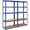 imageGiantex 2 Pieces Shelving Rack Storage Shelf Steel Garage Utility Rack 5Shelf Adjustable Shelves Heavy Duty Display Stand for Books Kitchenware Tools BoltFree Assembly 36quotx 16quotx 72 SilverBlue