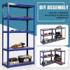 imageGiantex 2 Pieces Shelving Rack Storage Shelf Steel Garage Utility Rack 5Shelf Adjustable Shelves Heavy Duty Display Stand for Books Kitchenware Tools BoltFree Assembly 36quotx 16quotx 72 SilverBlue