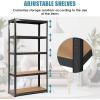 imageGiantex 2 Pieces Shelving Rack Storage Shelf Steel Garage Utility Rack 5Shelf Adjustable Shelves Heavy Duty Display Stand for Books Kitchenware Tools BoltFree Assembly 36quotx 16quotx 72 SilverBlack