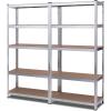imageGiantex 2 Pieces Shelving Rack Storage Shelf Steel Garage Utility Rack 5Shelf Adjustable Shelves Heavy Duty Display Stand for Books Kitchenware Tools BoltFree Assembly 36quotx 16quotx 72 SilverSilver