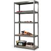 imageGiantex 2 Pieces Shelving Rack Storage Shelf Steel Garage Utility Rack 5Shelf Adjustable Shelves Heavy Duty Display Stand for Books Kitchenware Tools BoltFree Assembly 36quotx 16quotx 72 SilverGrey