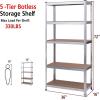 imageGiantex 2 Pieces Shelving Rack Storage Shelf Steel Garage Utility Rack 5Shelf Adjustable Shelves Heavy Duty Display Stand for Books Kitchenware Tools BoltFree Assembly 36quotx 16quotx 72 SilverSilver