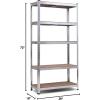 imageGiantex 2 Pieces Shelving Rack Storage Shelf Steel Garage Utility Rack 5Shelf Adjustable Shelves Heavy Duty Display Stand for Books Kitchenware Tools BoltFree Assembly 36quotx 16quotx 72 SilverSilver