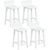 imageGiantex 245quot Bar Stools Set of 2 Counter Height Bar Stools wLow Back ampamp Footrest Farmhouse Wooden Bar Dining Chairs Armless Wood Barstools for Kitchen Island Pub Kitchen Cafe Breakfast BrownWhite