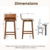imageGiantex 245quot Bar Stools Set of 2 Counter Height Bar Stools wLow Back ampamp Footrest Farmhouse Wooden Bar Dining Chairs Armless Wood Barstools for Kitchen Island Pub Kitchen Cafe Breakfast BrownBrown