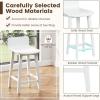 imageGiantex 245quot Bar Stools Set of 2 Counter Height Bar Stools wLow Back ampamp Footrest Farmhouse Wooden Bar Dining Chairs Armless Wood Barstools for Kitchen Island Pub Kitchen Cafe Breakfast BrownWhite