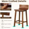 imageGiantex 245quot Bar Stools Set of 2 Counter Height Bar Stools wLow Back ampamp Footrest Farmhouse Wooden Bar Dining Chairs Armless Wood Barstools for Kitchen Island Pub Kitchen Cafe Breakfast BrownBrown