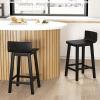 imageGiantex 245quot Bar Stools Set of 2 Counter Height Bar Stools wLow Back ampamp Footrest Farmhouse Wooden Bar Dining Chairs Armless Wood Barstools for Kitchen Island Pub Kitchen Cafe Breakfast BrownBlack