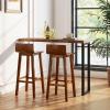 imageGiantex 245quot Bar Stools Set of 2 Counter Height Bar Stools wLow Back ampamp Footrest Farmhouse Wooden Bar Dining Chairs Armless Wood Barstools for Kitchen Island Pub Kitchen Cafe Breakfast BrownBrown