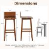imageGiantex 245quot Bar Stools Set of 2 Counter Height Bar Stools wLow Back ampamp Footrest Farmhouse Wooden Bar Dining Chairs Armless Wood Barstools for Kitchen Island Pub Kitchen Cafe Breakfast BrownBrown