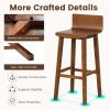 imageGiantex 245quot Bar Stools Set of 2 Counter Height Bar Stools wLow Back ampamp Footrest Farmhouse Wooden Bar Dining Chairs Armless Wood Barstools for Kitchen Island Pub Kitchen Cafe Breakfast BrownBrown