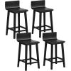 imageGiantex 245quot Bar Stools Set of 2 Counter Height Bar Stools wLow Back ampamp Footrest Farmhouse Wooden Bar Dining Chairs Armless Wood Barstools for Kitchen Island Pub Kitchen Cafe Breakfast BrownBlack