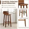 imageGiantex 245quot Bar Stools Set of 2 Counter Height Bar Stools wLow Back ampamp Footrest Farmhouse Wooden Bar Dining Chairs Armless Wood Barstools for Kitchen Island Pub Kitchen Cafe Breakfast BrownBrown
