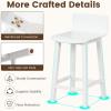 imageGiantex 245quot Bar Stools Set of 2 Counter Height Bar Stools wLow Back ampamp Footrest Farmhouse Wooden Bar Dining Chairs Armless Wood Barstools for Kitchen Island Pub Kitchen Cafe Breakfast BrownWhite