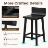 imageGiantex 245quot Bar Stools Set of 2 Counter Height Bar Stools wLow Back ampamp Footrest Farmhouse Wooden Bar Dining Chairs Armless Wood Barstools for Kitchen Island Pub Kitchen Cafe Breakfast BrownBlack