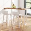 imageGiantex 245quot Bar Stools Set of 2 Counter Height Bar Stools wLow Back ampamp Footrest Farmhouse Wooden Bar Dining Chairs Armless Wood Barstools for Kitchen Island Pub Kitchen Cafe Breakfast BrownWhite