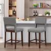 imageGiantex 245quot Counter Height Bar Stools Set of 2 Linen Barstools with Back Rubber Wood Legs Max Load 400 Lbs Modern Upholstered Bar Dining Chairs for Kitchen Island Pub GreyGrey