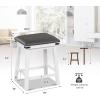 imageGiantex 24quot Counter Height Bar Stools Set of 2 Faux PU Leather Farmhouse Wood Barstools with Padded Seat Solid Wood Frame Max Load 330 Lbs Saddle Stools for Kitchen Island Pub WhiteWhite