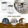 imageGiantex 24quot Counter Height Bar Stools Set of 2 Faux PU Leather Farmhouse Wood Barstools with Padded Seat Solid Wood Frame Max Load 330 Lbs Saddle Stools for Kitchen Island Pub WhiteWhite