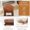 imageGiantex 24quot Swivel Bar Stools Set of 2 Farmhouse Counter Height Stools with Upholstered Seat ampamp Rubber Wood Frame Round Backless Kitchen Stools Barstools for Kitchen IslandBreakfast Nook Walnut1