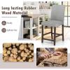 imageGiantex 24quot Upholstered Bar Stools Set of 2 Modern Linen Counter Height Bar Stools with Ergonomic Back Rubber Wood Legs ampamp Footrest Armless Barstools for Kitchen Island Cafe Restaurant GreyGrey