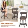 imageGiantex 26quot Bar Stools Set of 2 Swivel Counter Height Bar Chairs with Footrest Rubber Wood Frame Upholstered Linen Barstools with Back ampamp Cushioned Seat for Kitchen Island Dining Room Pub1