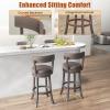 imageGiantex 26quot Bar Stools Set of 2 Swivel Counter Height Bar Chairs with Footrest Rubber Wood Frame Upholstered Linen Barstools with Back ampamp Cushioned Seat for Kitchen Island Dining Room Pub1
