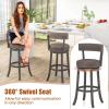 imageGiantex 26quot Bar Stools Set of 2 Swivel Counter Height Bar Chairs with Footrest Rubber Wood Frame Upholstered Linen Barstools with Back ampamp Cushioned Seat for Kitchen Island Dining Room Pub2