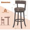 imageGiantex 26quot Bar Stools Set of 2 Swivel Counter Height Bar Chairs with Footrest Rubber Wood Frame Upholstered Linen Barstools with Back ampamp Cushioned Seat for Kitchen Island Dining Room Pub1