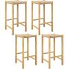 imageGiantex 26quot Counter Height Wood Bar Stools Set of 2 Boho Rattan Barstools Max Load 330 Lbs Armless Saddle Kitchen Stools Backless Wicker Bar Stools for Kitchen Counter Indoor Outdoor2