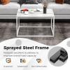 imageGiantex 275quot Square Coffee Table  Tempered Glass Center Table wBottom Storage Shelf ampamp Metal Frame Modern Accent Table for Small Space Living Room Home Office 2Tier TransparentWhite