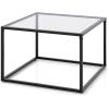 imageGiantex 275quot Square Coffee Table  Tempered Glass Center Table wBottom Storage Shelf ampamp Metal Frame Modern Accent Table for Small Space Living Room Home Office 2Tier TransparentGrey