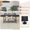 imageGiantex 275quot Square Coffee Table  Tempered Glass Center Table wBottom Storage Shelf ampamp Metal Frame Modern Accent Table for Small Space Living Room Home Office 2Tier TransparentGrey